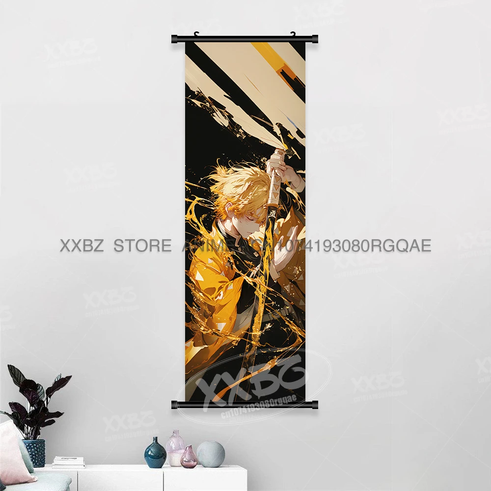 Bandai Demon Slayer: Kimetsu No Yaiba Leinwand, Heimdekoration, Wandkunst, zum Aufhängen, Gemälde, Schriftrollen, Bilddruck, Anime-Figuren, Poster 3