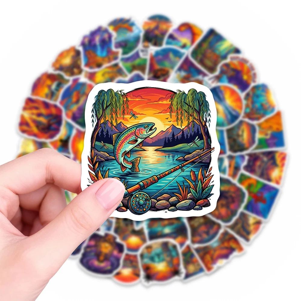 

10/30/50pcs Funny Cartoon Outdoor Hiking Travel Stickers Wilderness Adventure Camping Sticker Laptop Phone Luggage Decals Toys