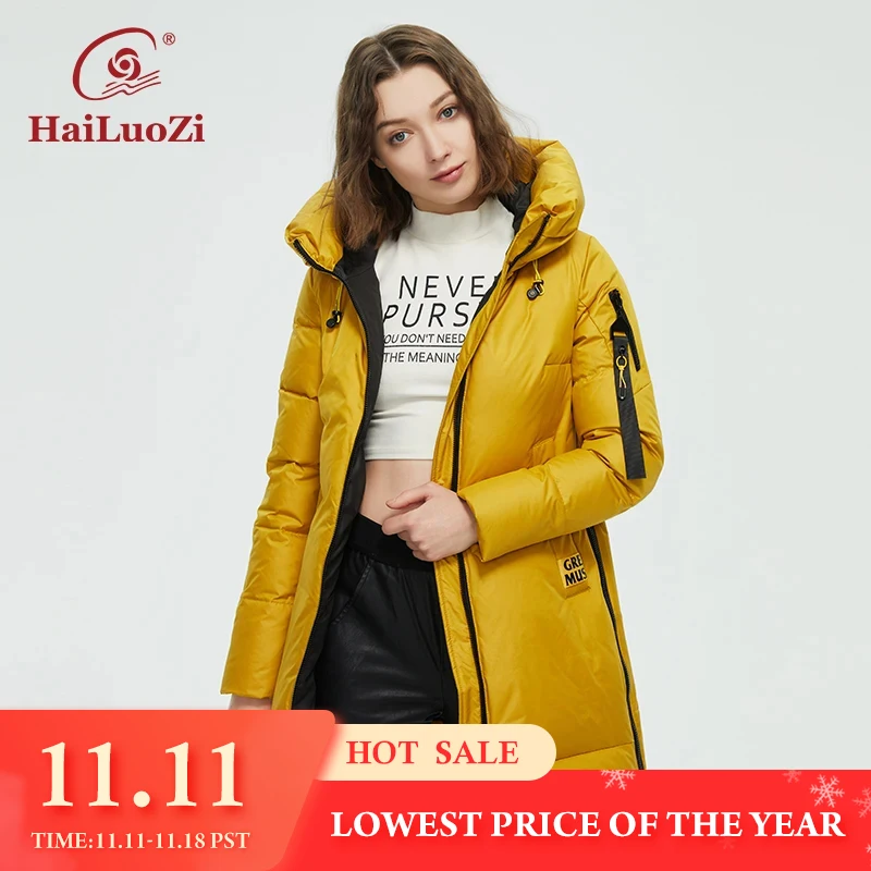 HaiLuoZi 2022 Winter Women's Jacket Casual Women Thick Outwear Parka Loose Clothing Sports Leisure Hight Quality Warm Coat 87