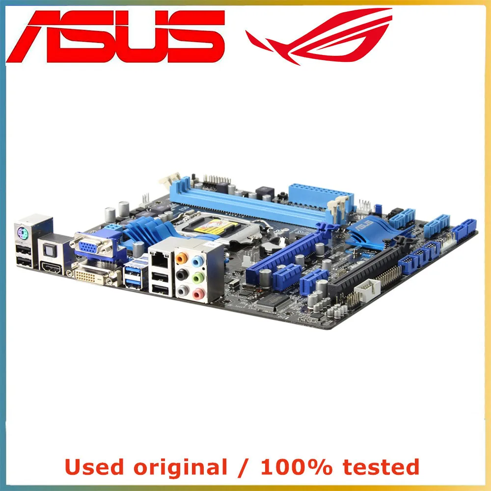 Placa-mãe para ASUS, Desktop Mainboard para Intel H61, P8H61, PCI-E 2.0, X16, LGA 1155, DDR3, 16G, SATA II, PCI-E 2.0