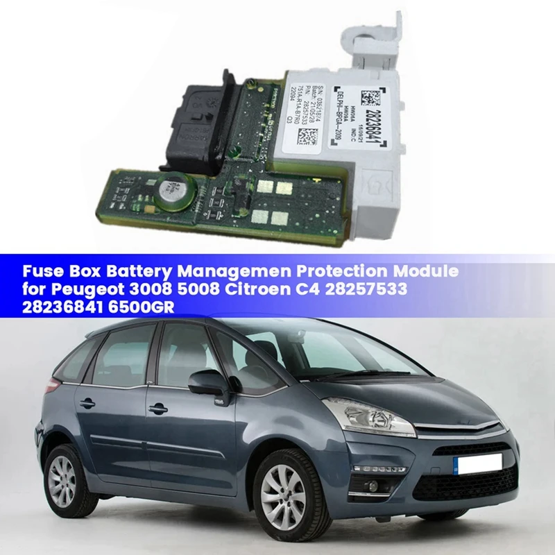 

Car Fuse Box Battery Managemen Protection Voltage Module 28257533 For Peugeot 3008 5008 Citroen C4 28236841 6500GR