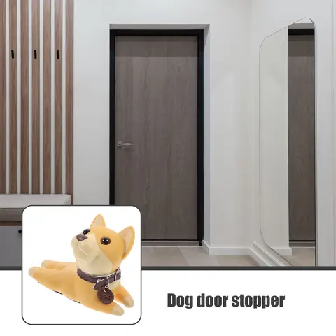 Door Stopper Silicone Non-Scratch Anti-Slip Wedge Khaki For Pet Safety Cartoon Dog Holder Decorative Animal Blocker