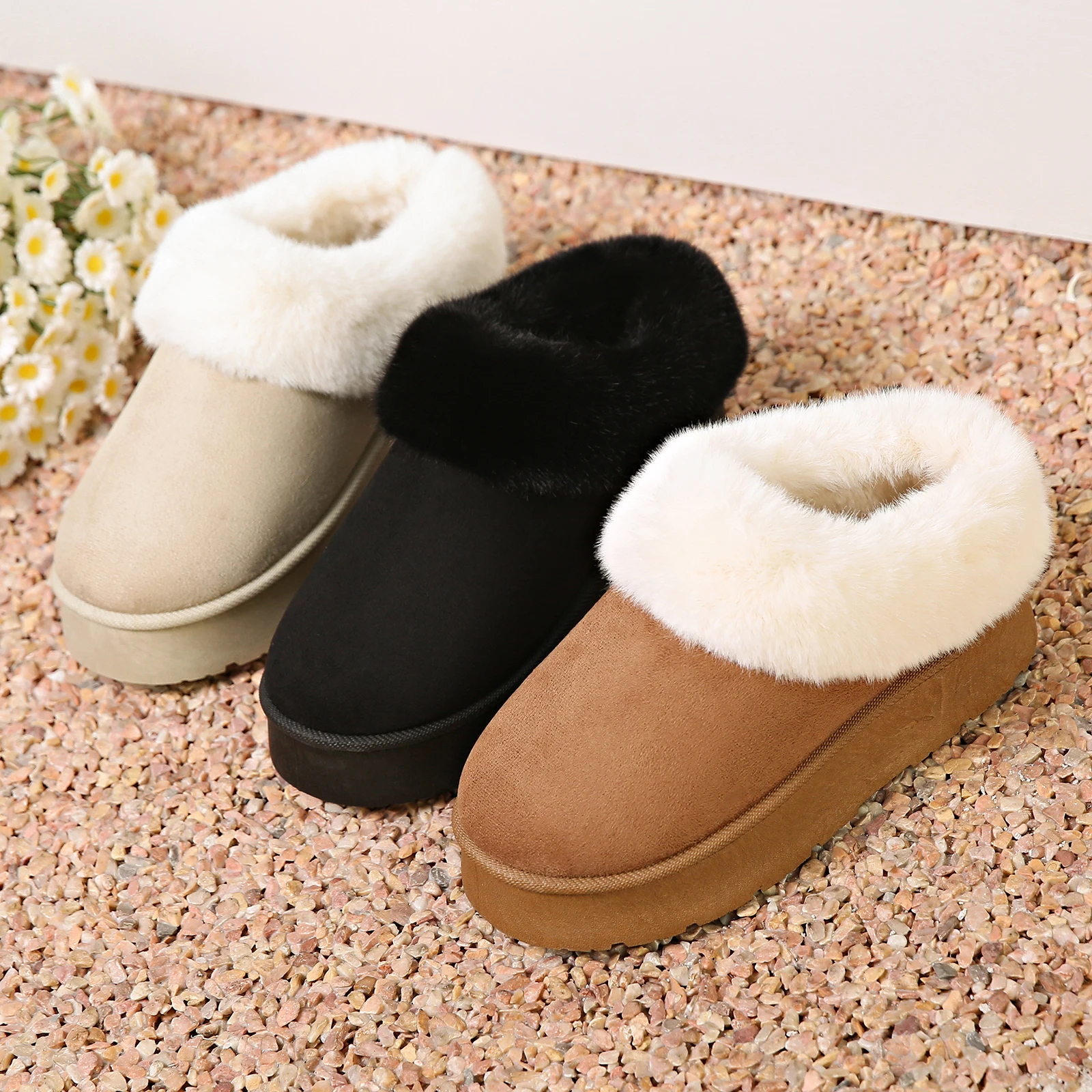 

2024 Boston Boots Snow Boots Winter New Cashmere Warm Thick Soles Cotton Shoe for Women New Collection Women Plush Decoration