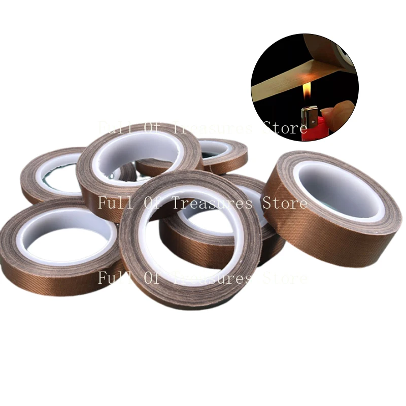 Thickness 0.13mm 300 Degree High Temperature Resistance Adhesive Tape Cloth Heat Insulation Sealing Machine PTFE Tape Length 10M