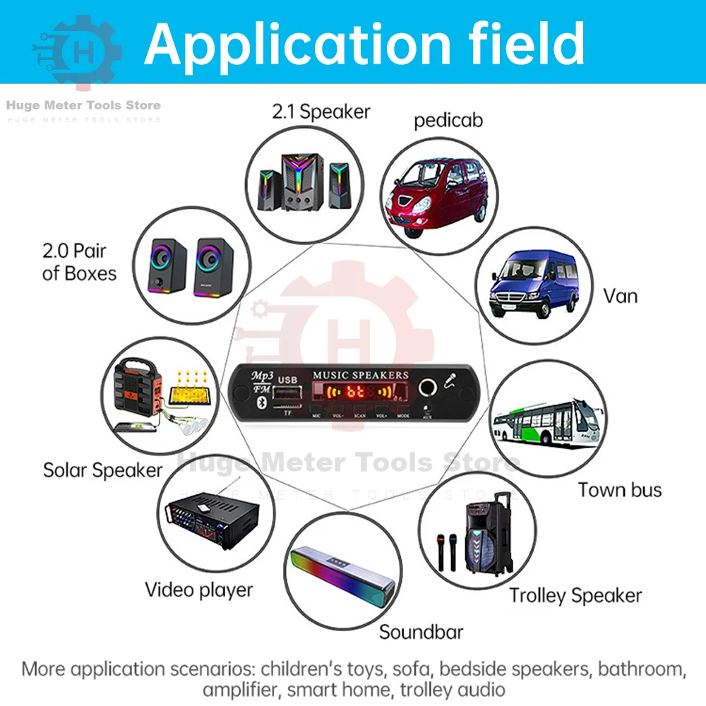 DC 6-24V MP3 Bluetooth Decoder Board Audio Decoding Module Power 2*80W with Amplifier Audio Bluetooth Amplifier Board Decoder