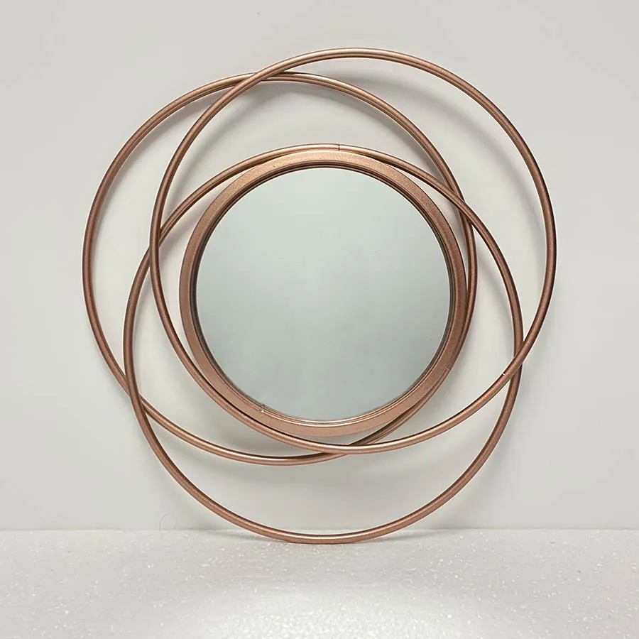 

Wholesale Custom Round Shape Wall Hanging Mirror Rustic Accent Mirror Bathroom Dining Room Living Room Metal Round Mirror