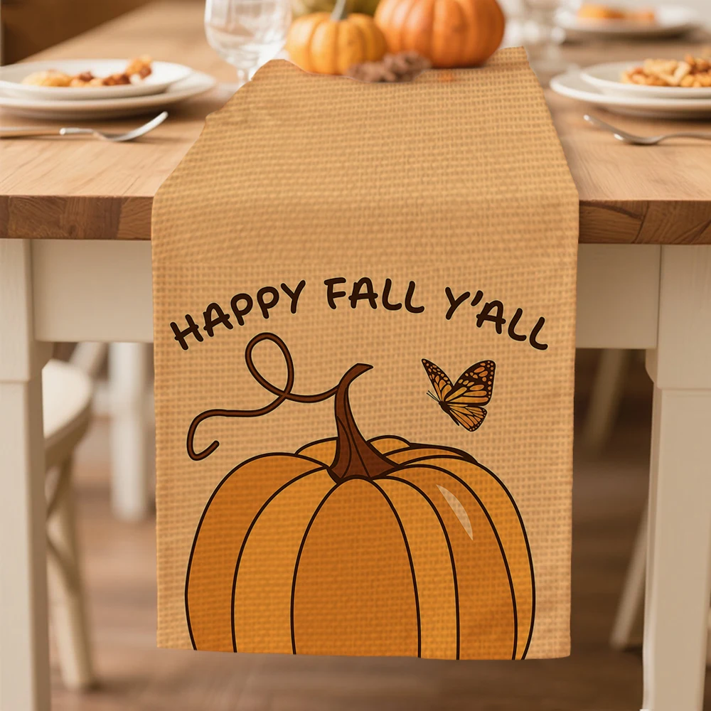 

table runners autumn Pumpkin pattern Table decoration and accessories for Festival party Thanksgiving Day tablecloth