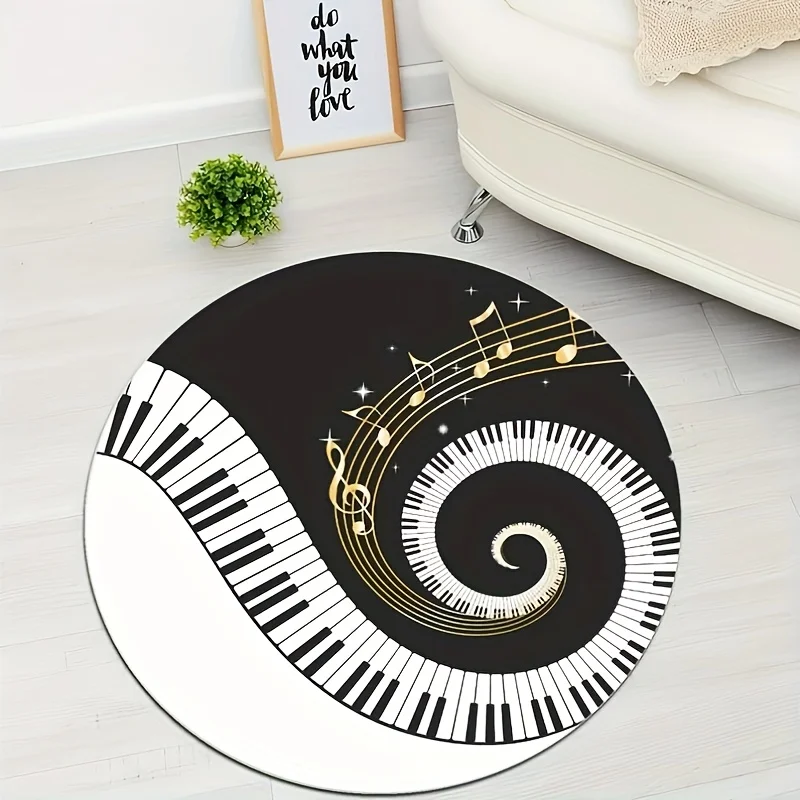 Vintage Musical Art Graphic Floor Carpet Durable Entrance Rug For Coffee Shop Office Supermarket Store Display