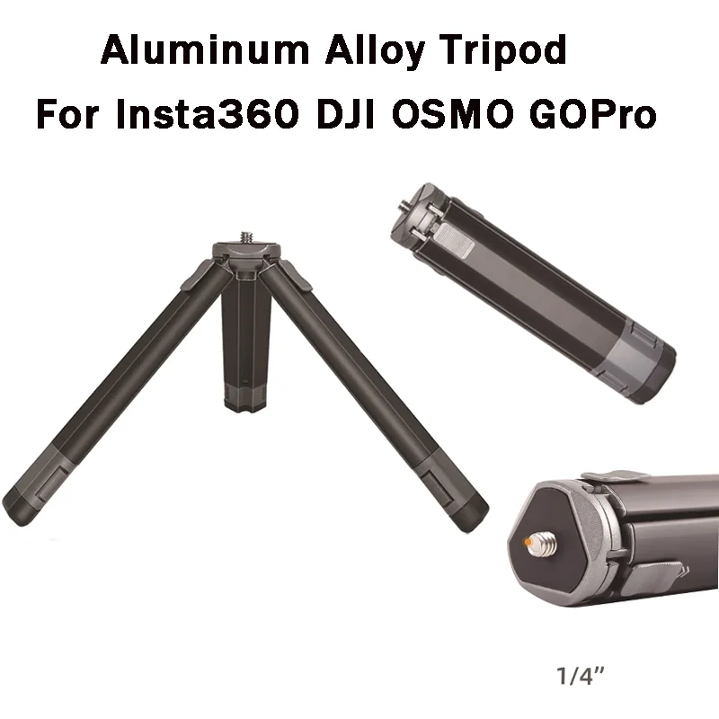 

Camera Stand With 1/4" Screw Aluminum Alloy For Insta360 X5 X4 DJI OSMO Action 5 4 3 Gopro Tripod Metal Tripod Anti-Slip
