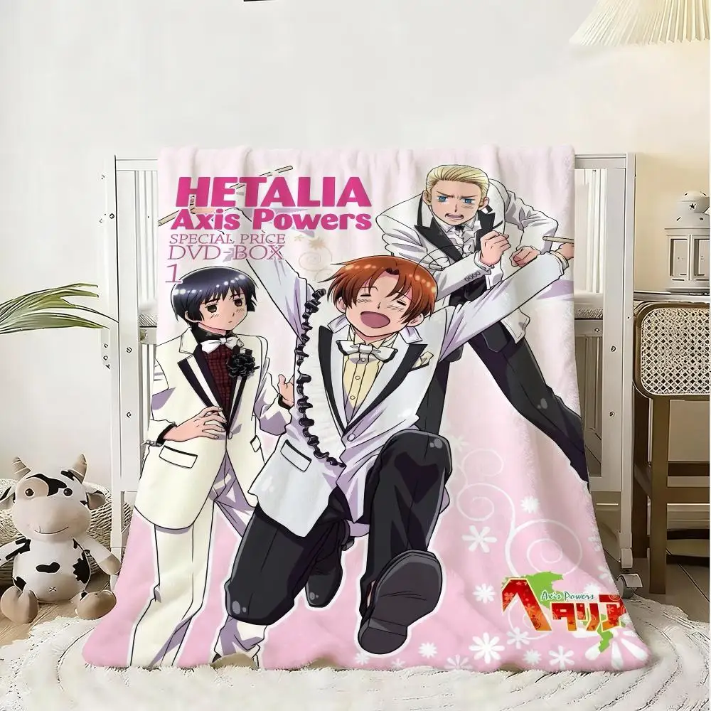 Cartoon H-Hetalia Axis Powers Throw Flannel Fluffy Soft Blanket Warm Skin-Friendly Throw For Sofa Bed Office Nap Winter