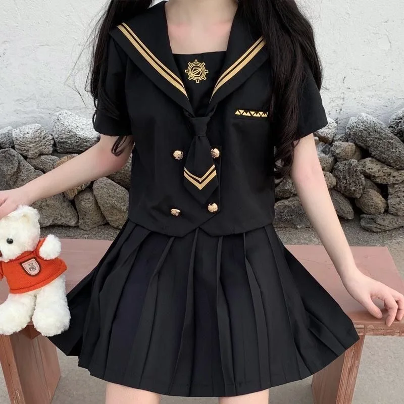 Uniformi scolastiche giapponesi Studente Taglie forti S-5XL Costume da studentessa per ragazze Donne carine Vestito sexy JK Camicetta da marinaio Gonna a pieghe Set