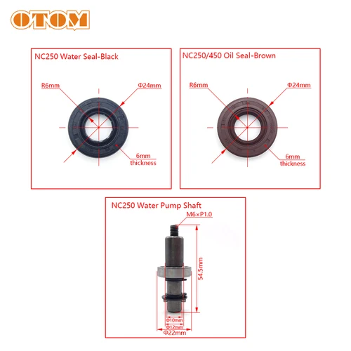 Imagen 2 del producto OTOM-Kit de sello de agua para motocicleta, anillo de sellado de aceite del eje de la bomba, conjunto de rodamiento de acero para motor todoterreno ZONGSHEN NC250 250cc