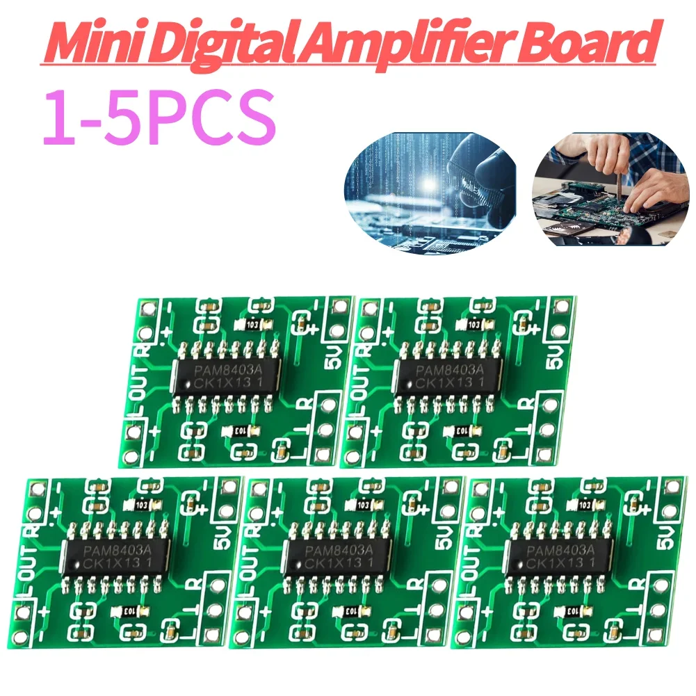 Módulo amplificador de potencia de Audio PAM8403, 2,5 V-5,5 V, 2 canales, placa amplificadora de Audio súper Mini estéreo, fuente de alimentación USB Clase D para Arduino
