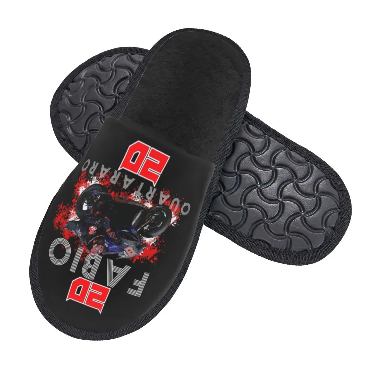 Custom Fabio Quartararo El Diablo Number 20 Comfort Scuff Memory Foam Slippers Women Motorcycle Rider Spa House Shoes