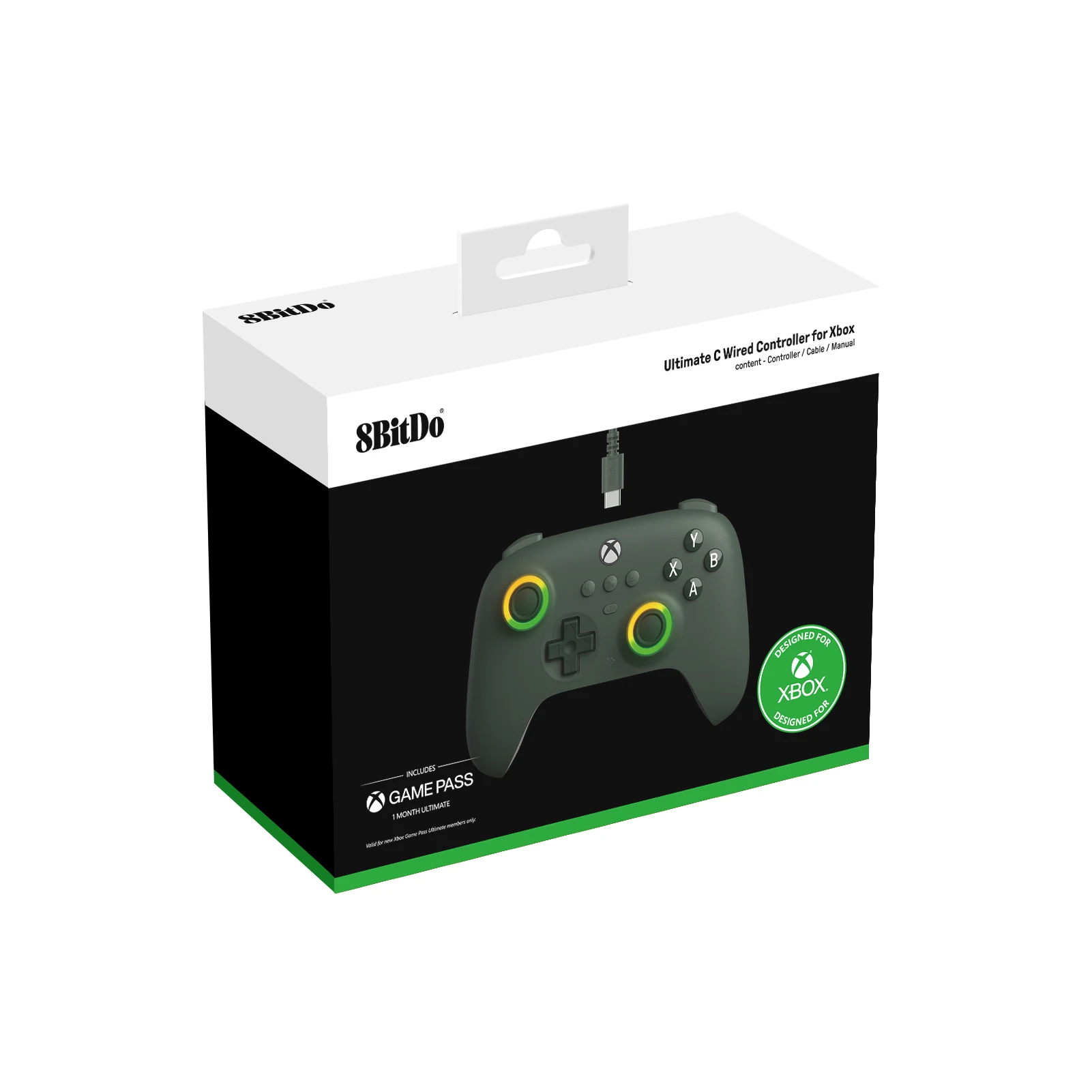 8BitDo-Manette filaire UlOscar C, manette de jeu USB avec effet Hall JoysUniverse pour Xbox Series X, Series S, Xbox One et PC Windows