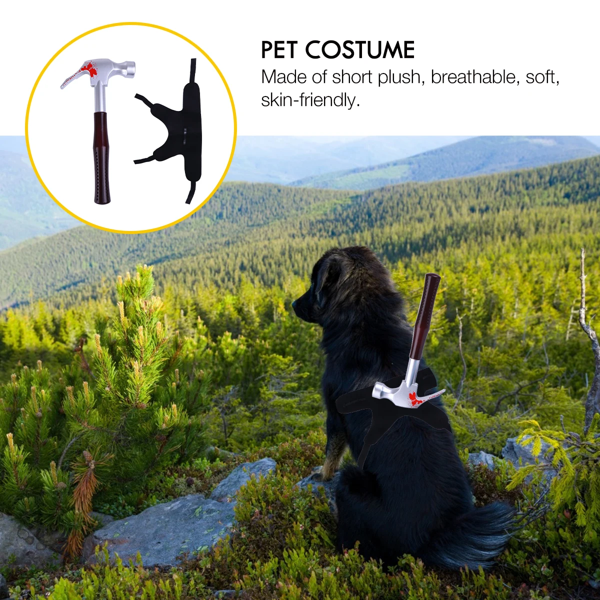

1pc Funny Pet Costume Vest Halloween Dog Cat Bloody Hammer PP Material Scary Horror Party Decor Costume Gift Apparel