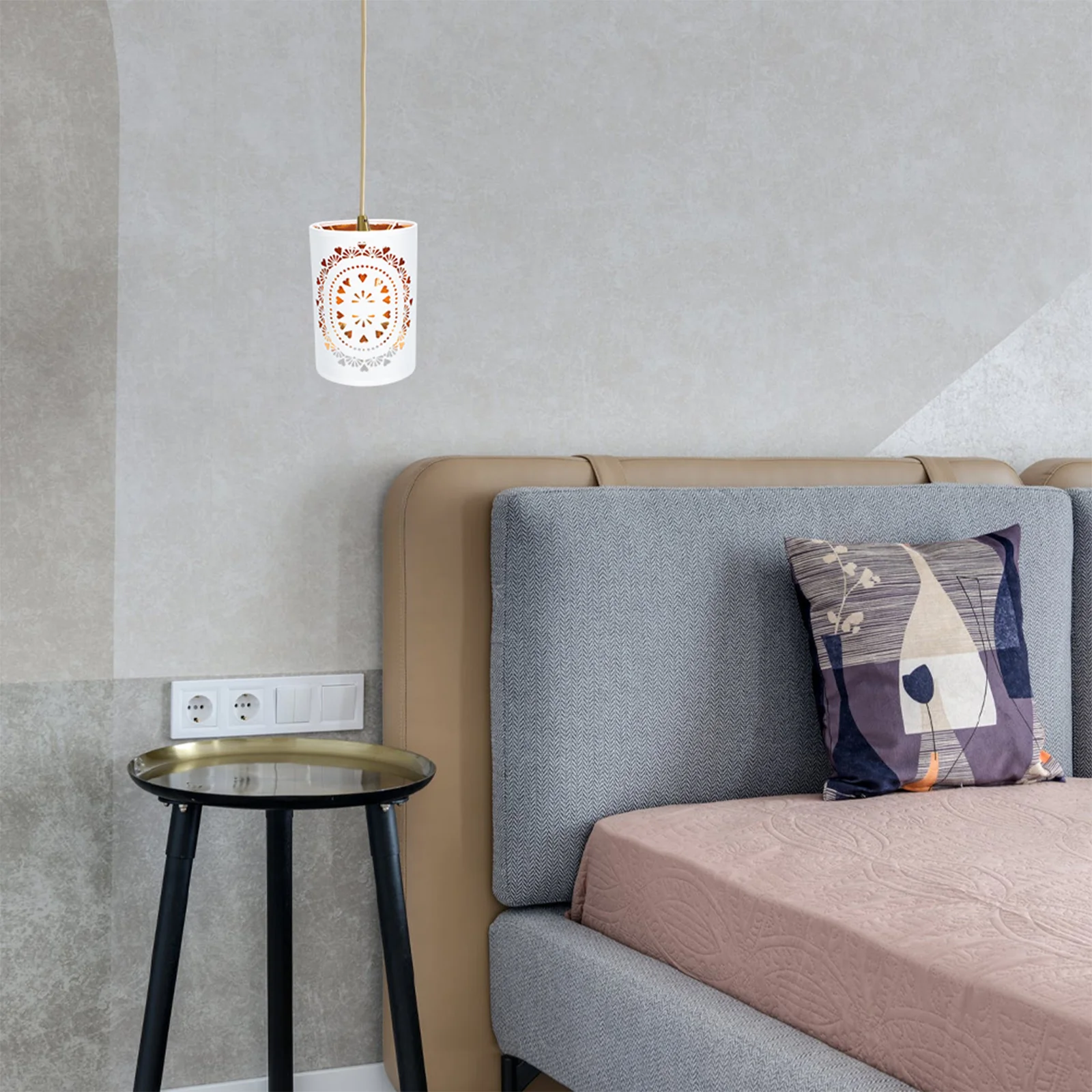 

Retro Lampshade Home Cloth Light Cover Simple Stylish Hollow-Out Design Dustproof for Warm Gentle Lighting Decorative