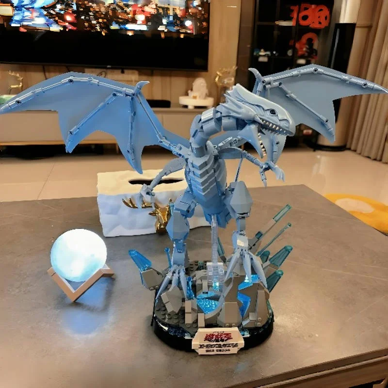 

AREA-X Yu-Gi-Oh! Blue-Eyes White Dragon Anime Game Jigsaw Movable Model Desktop Decorations Educational Toys Collection Gifts