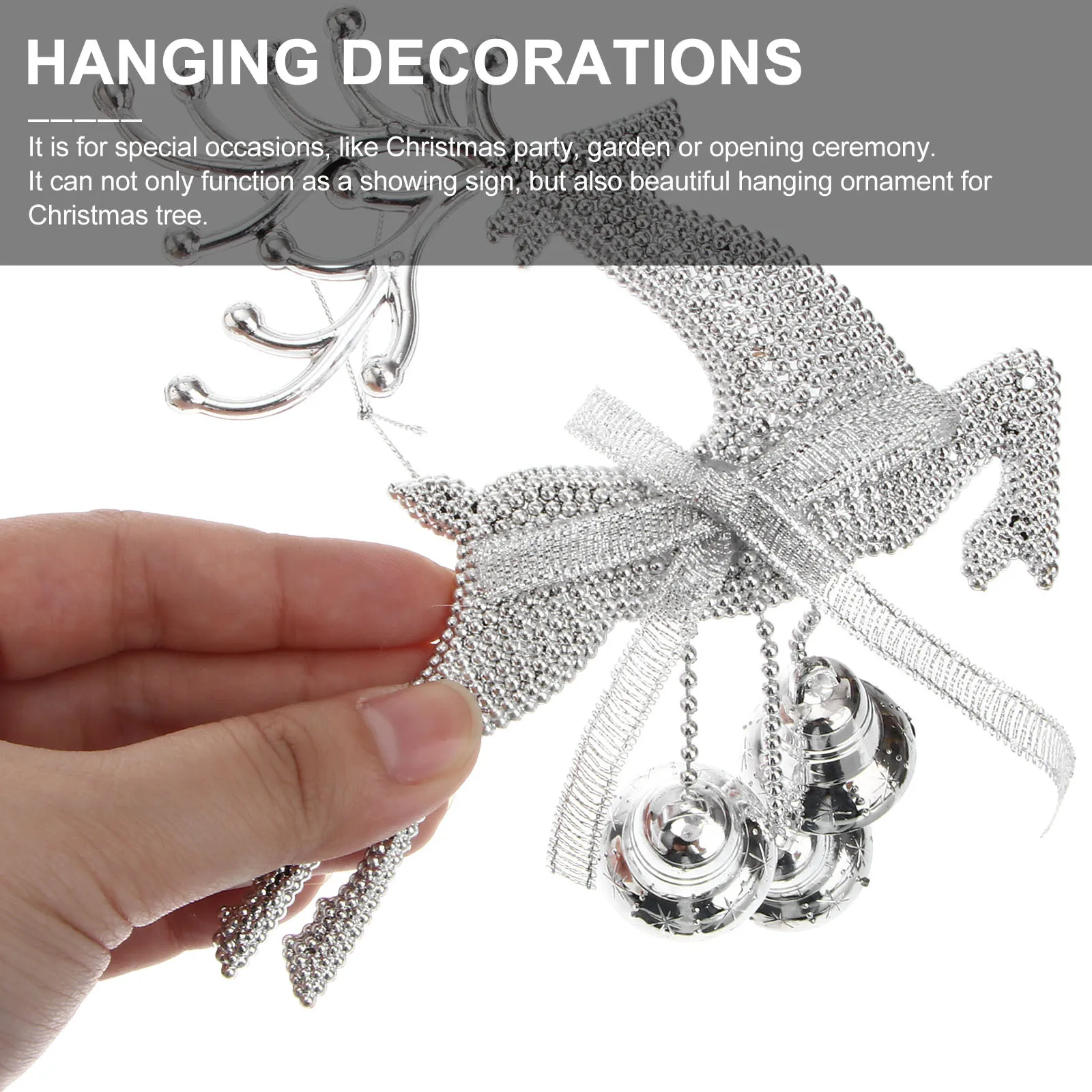 

6Pcs Christmas Tree Hanging Decorations Reindeer Bell PVC Ornaments Elk Design for Holiday Party Craft Gift