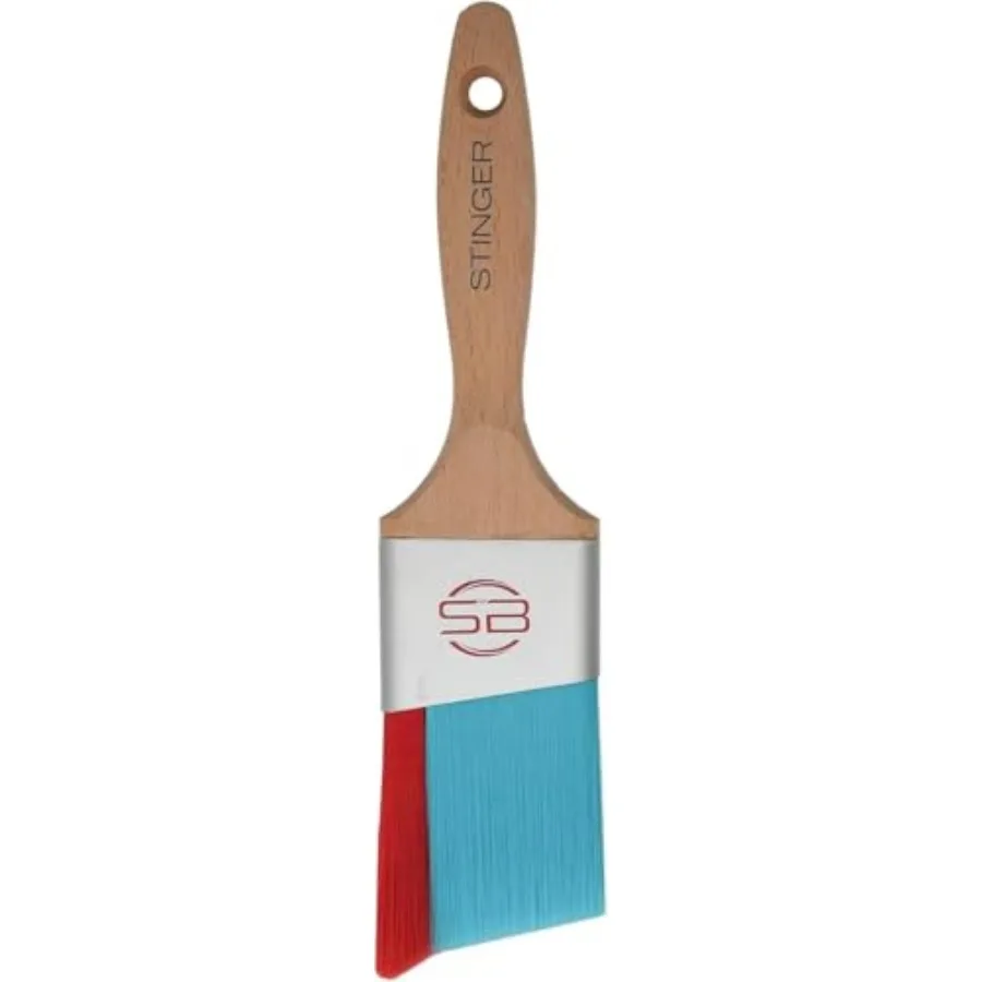 

Stinger Red Tip 2.5 inch - Interior Angle Paint Beaver Tail Brush with Fill-A-Bend Technology - for Painting Walls, Cutting in,