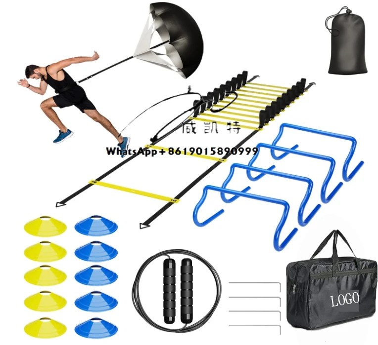 

Workout Football Sport Gym Hot Selling Kit Bands Discs Drag Running Parachute Agility Ladder Soccer Equipment Set Speed Training