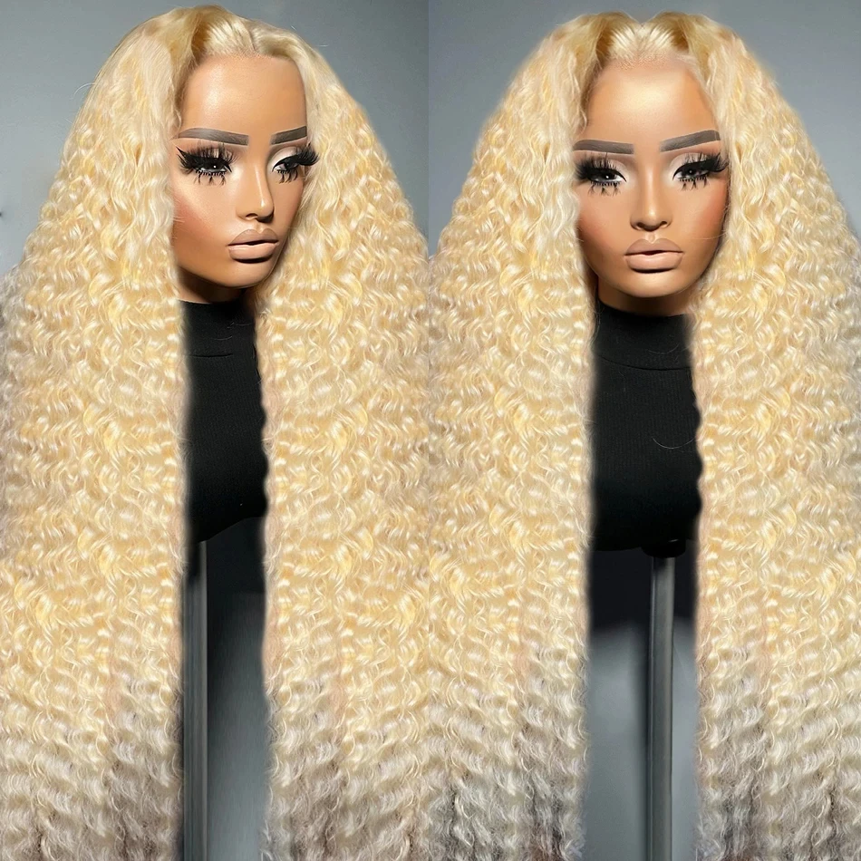 

613 Blonde 13x6 HD Transparent Lace Frontal Curly Wigs 200 Density Loose Deep Wave Wig for Choice long Glueless Wigs Human Hair