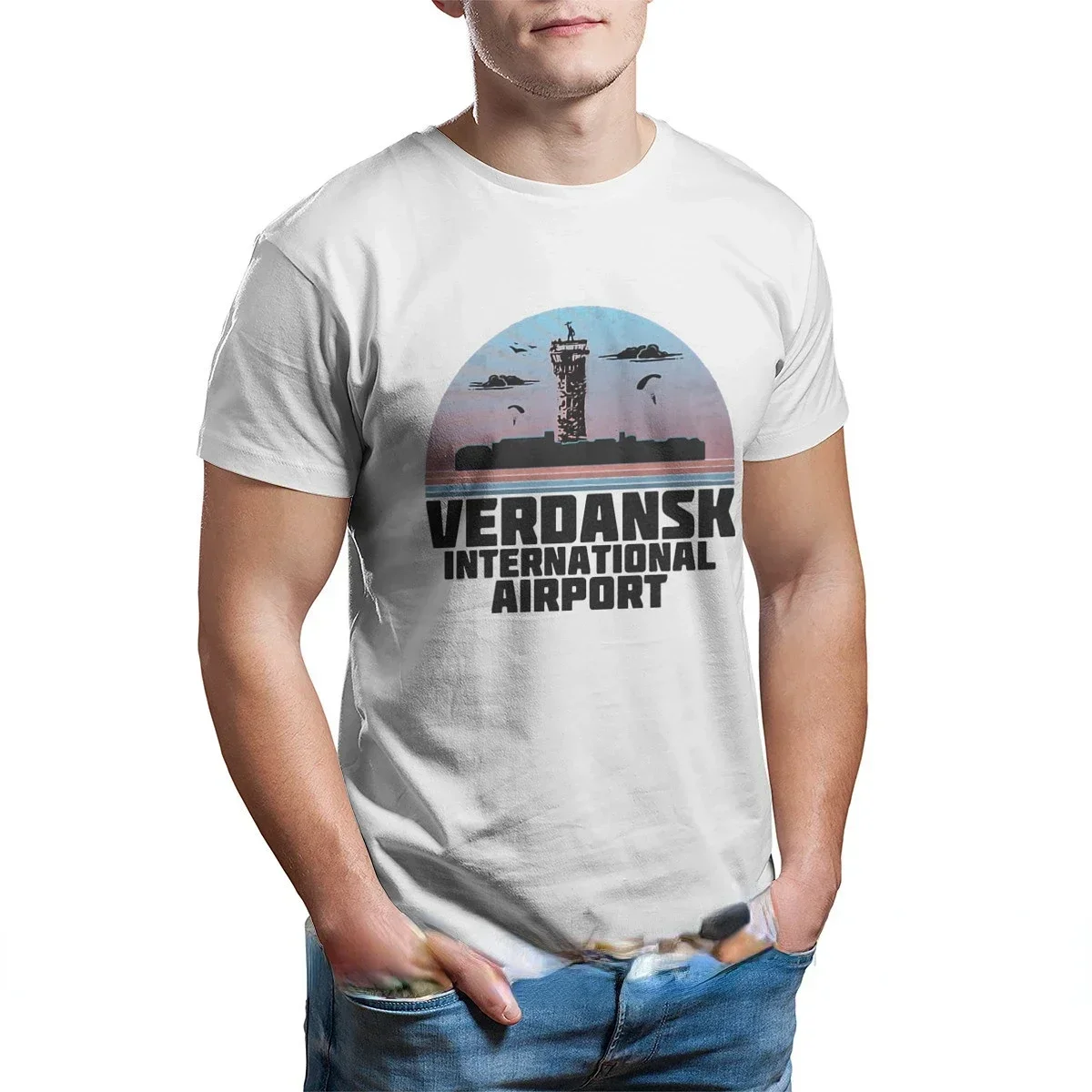 Warzone Game Graphic Tshirts Male Camisetas Ropa Hombre Custom Men Clothing Verdansk International Airport TShirt for Men