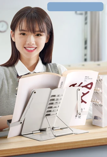 Imagen 2 del producto Soporte ajustable de Metal portátil para libros de lectura, estante para documentos, tableta, partitura musical, soporte para recetas, 2023