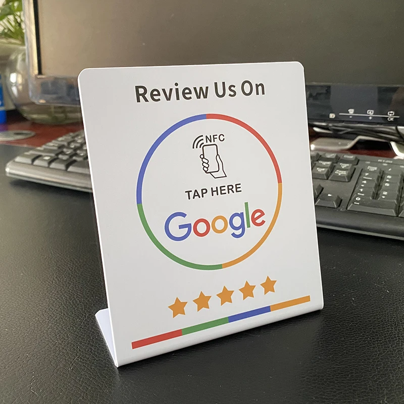 Recensione Google Supporto NFC Display da tavolo Supporto per schede NFC per ristorante