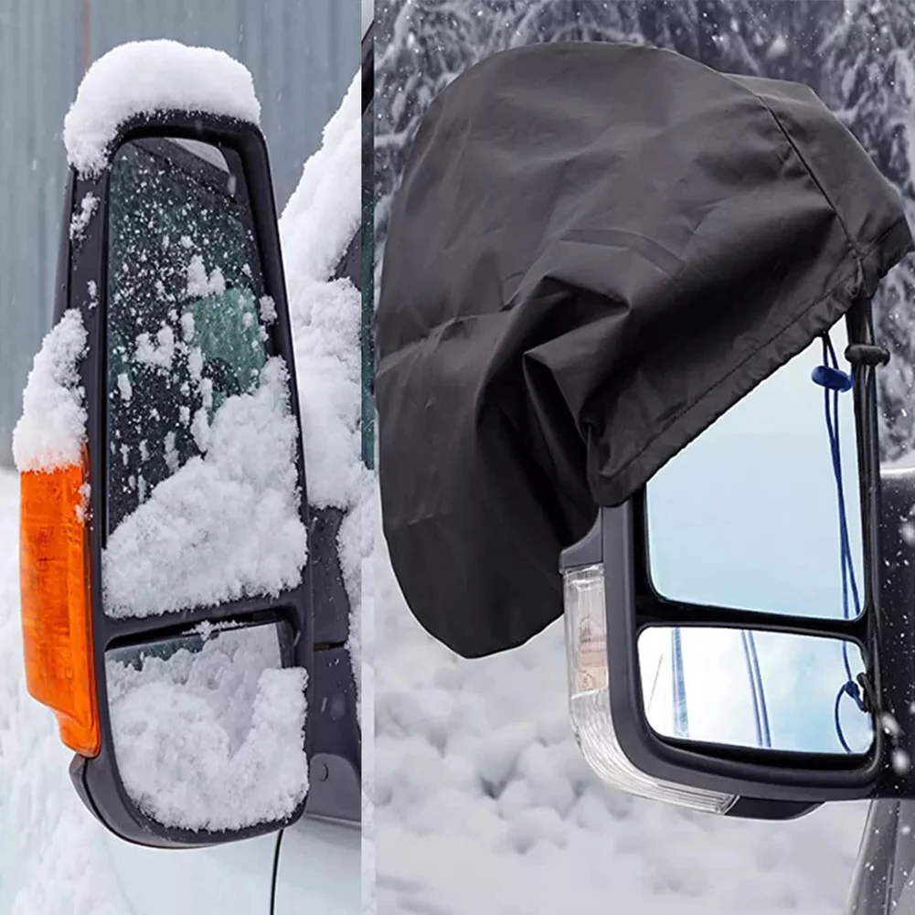 2 Pack Auto Side Mirror Covers for Winter Protection Against Snow and Ice Oxford Cloth Rearview Mirror Shields