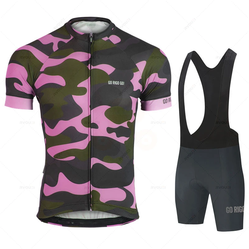 Go Rigo Go Conjunto de Jersey de Ciclismo Ropa de Ciclismo de verano MTB bicicleta camisa de manga corta Ropa de bicicleta de montaña Ropa Maillot Ciclismo