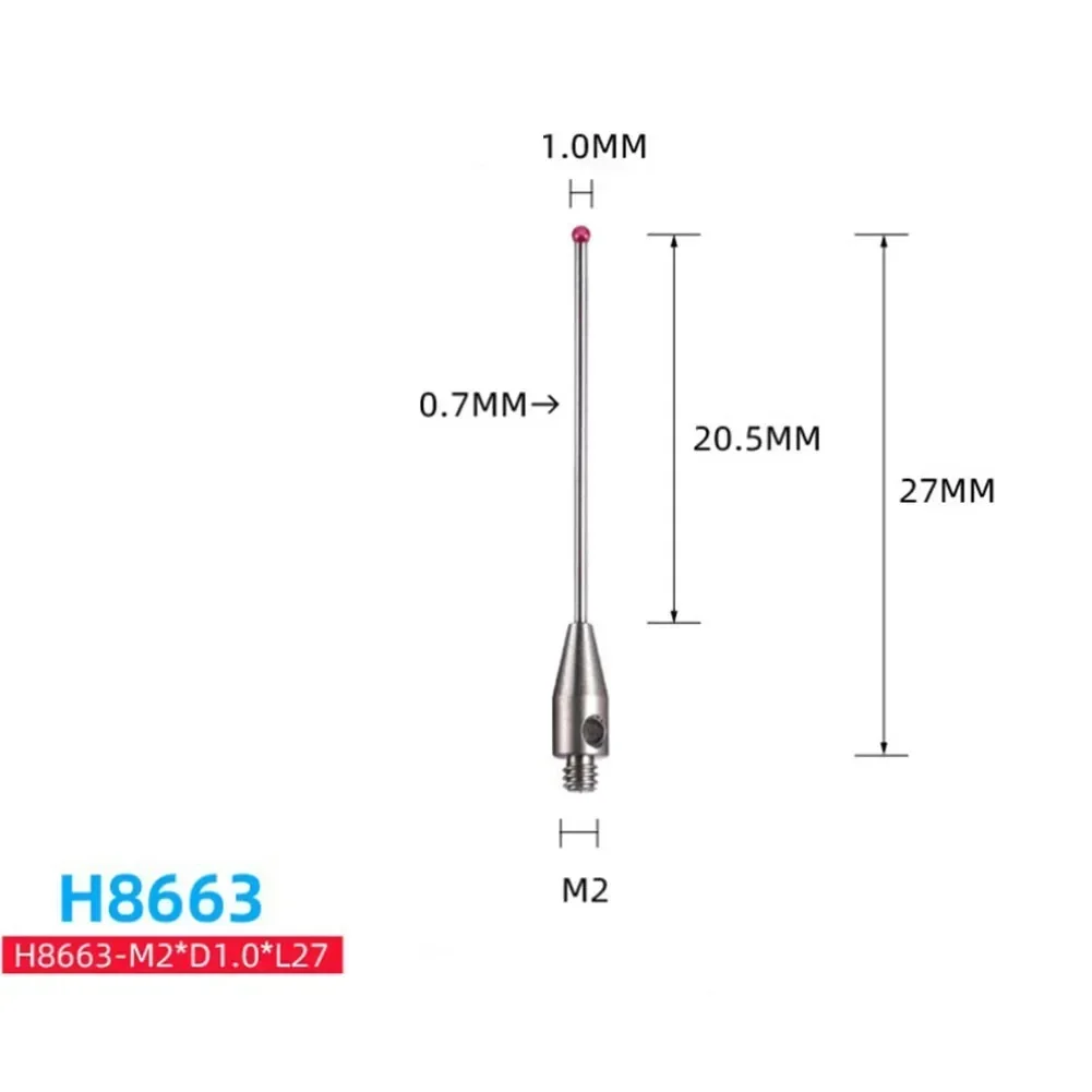 Imagem -04 - Peça H0034 m2 Sonda de Toque Cmm Pontas de Sonda de Aço de Tungstênio Cmm Stylus Bola Medidor Cabeça Acessórios H7805 H1345 H7806 H0033 H7808 1