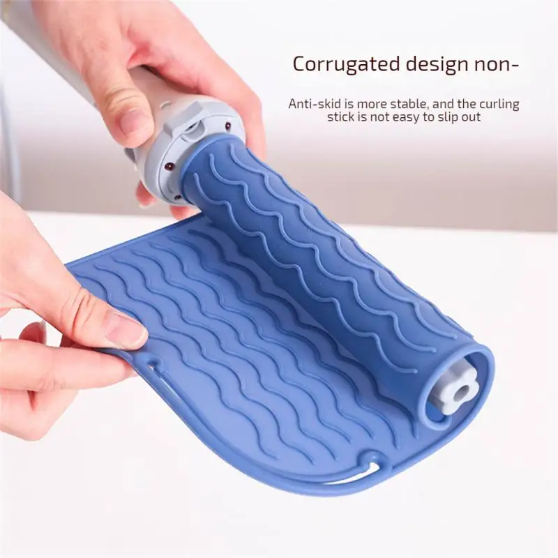 Silicone Heat Resistant Mat Pouch for Curling Iron Hair Professional Styling Tool Anti-heat Mats for Hair Straightener Curling