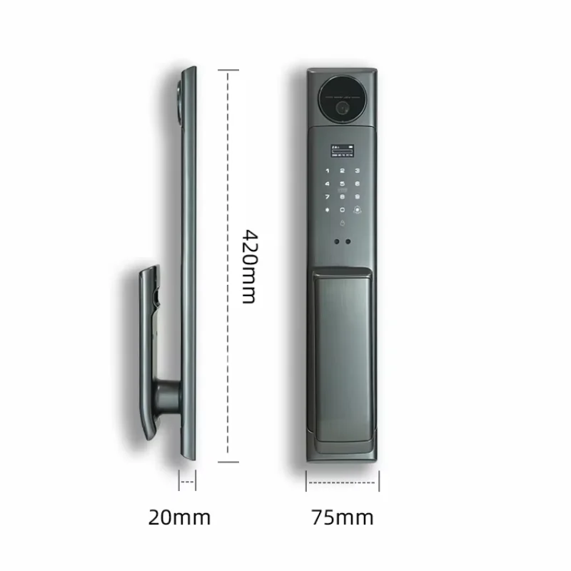 2024 New High Quality 3D Face Recognition Unlock Intercom Function Tuya WIFI Mortise Smart Lock With Camera