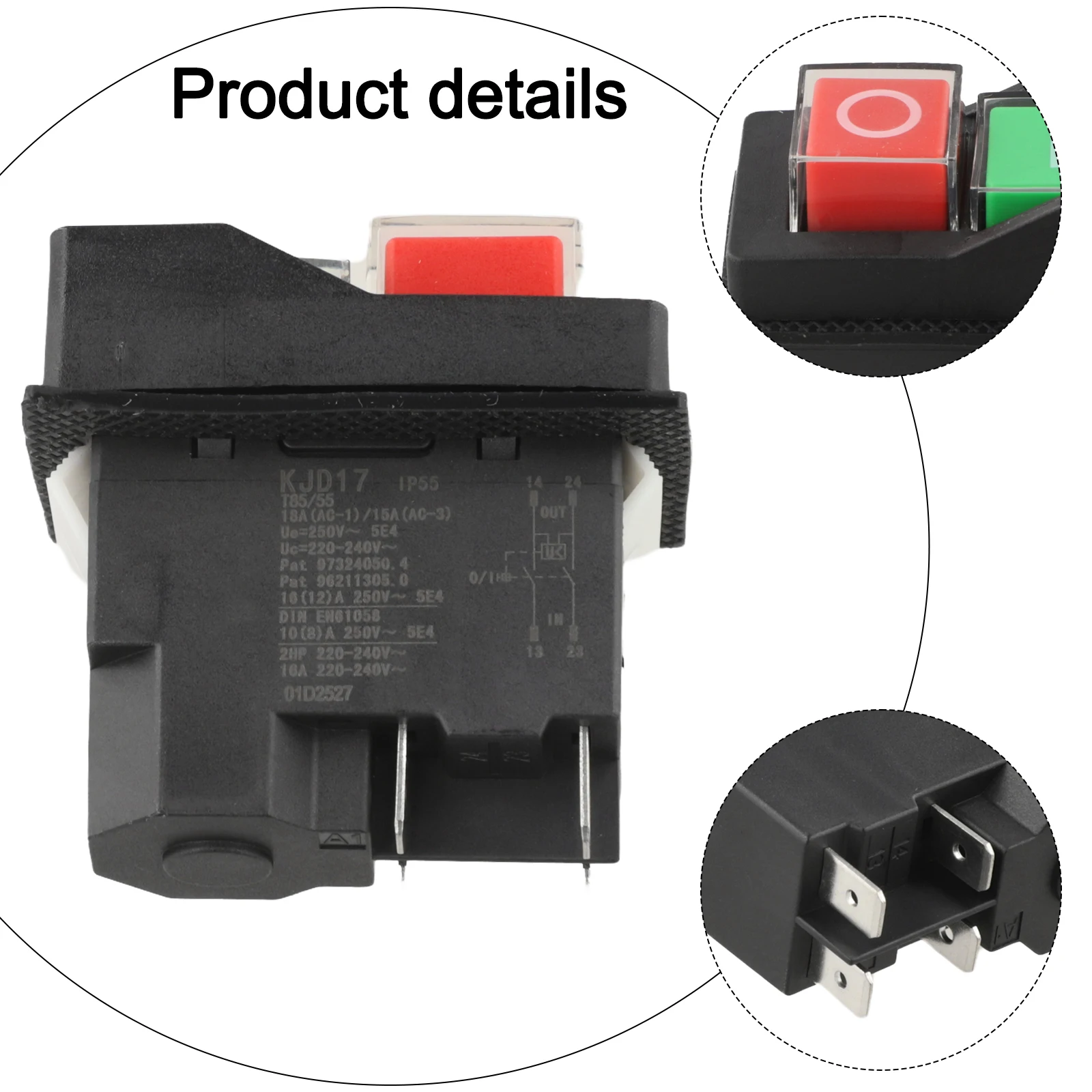 Electromagnetic Button Switch Color As Shown In The Picture Machine Safety Switch Metal ABS Undervoltage Protection