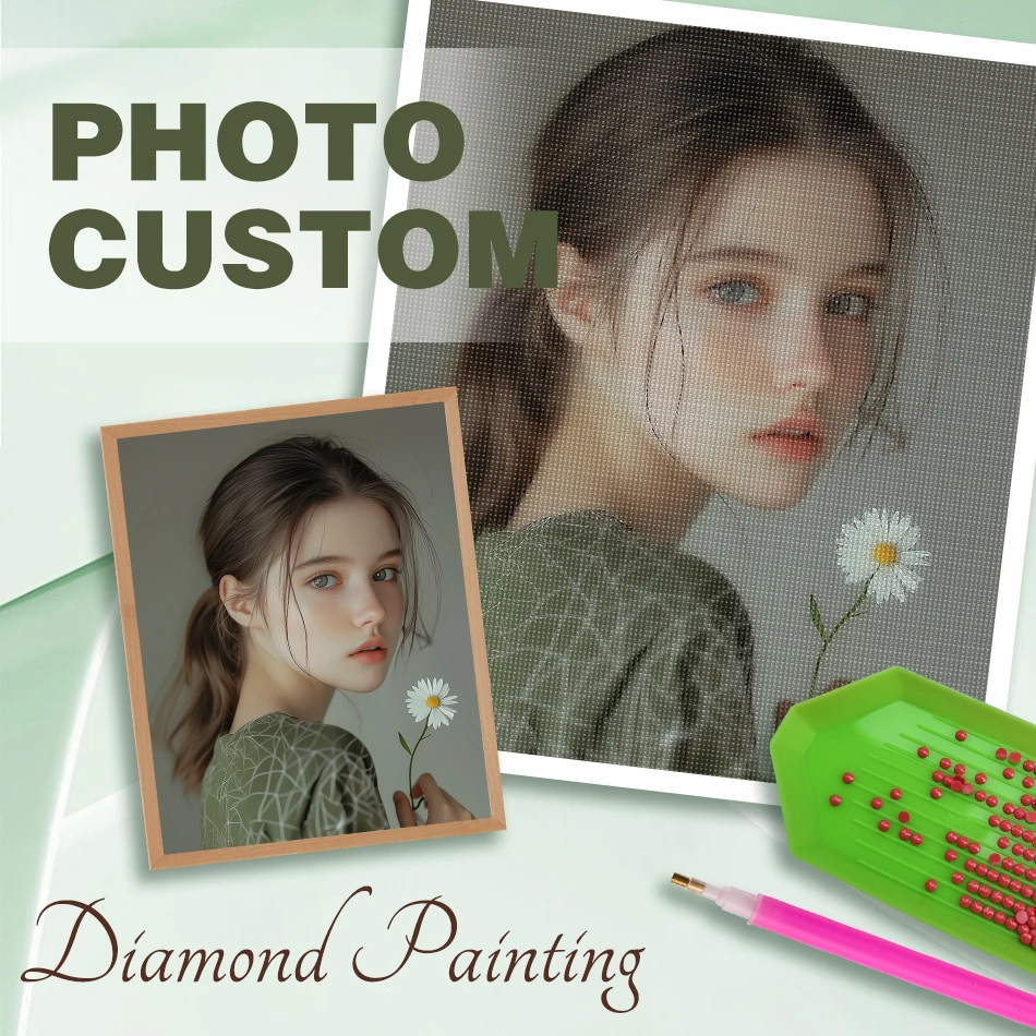 PhotoCustom 5d Diamond Embroidery Customize Portraits And Pets Cross Stitch Painting Full Round/Square Diamond Valentine's Day