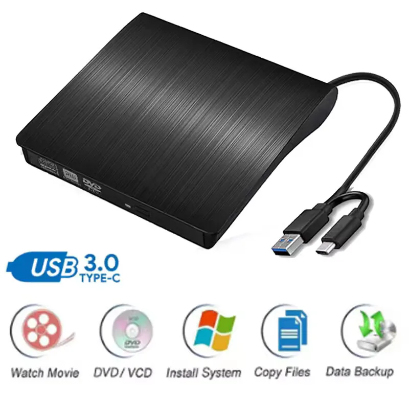 

USB 3.0/ 3.0 + Type-C SATA To USB CD ROM ODD Case Box 9.5/12.7mm External Optical Disc Drive Enclosure Not Include Optical Drive