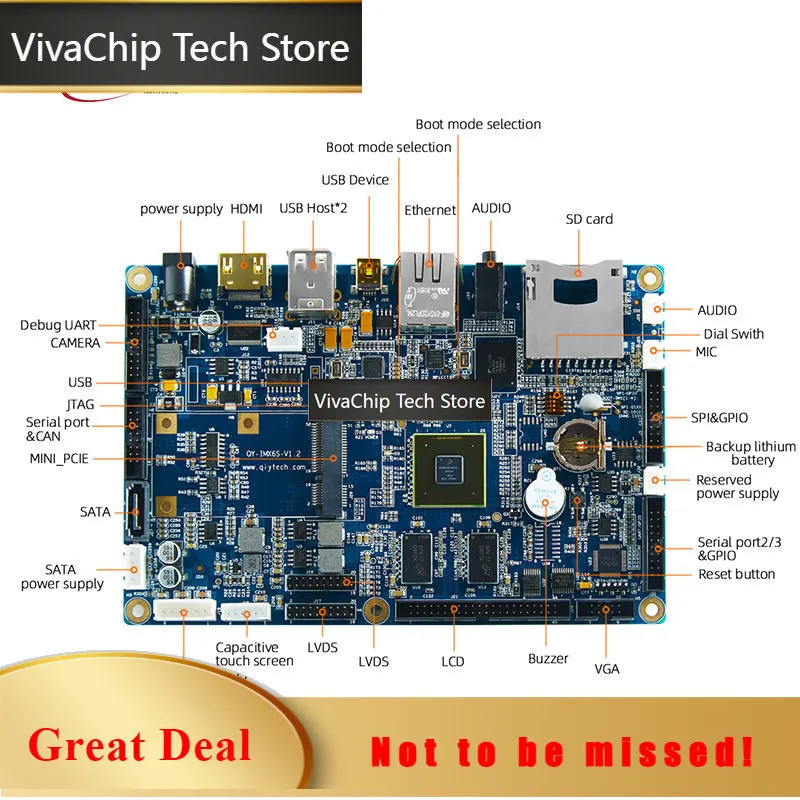 VivaCTPrime Imx6 ARM CPU Board Embedded Development Kit Linux Board Single Board Computer 2GB/4GB RAM