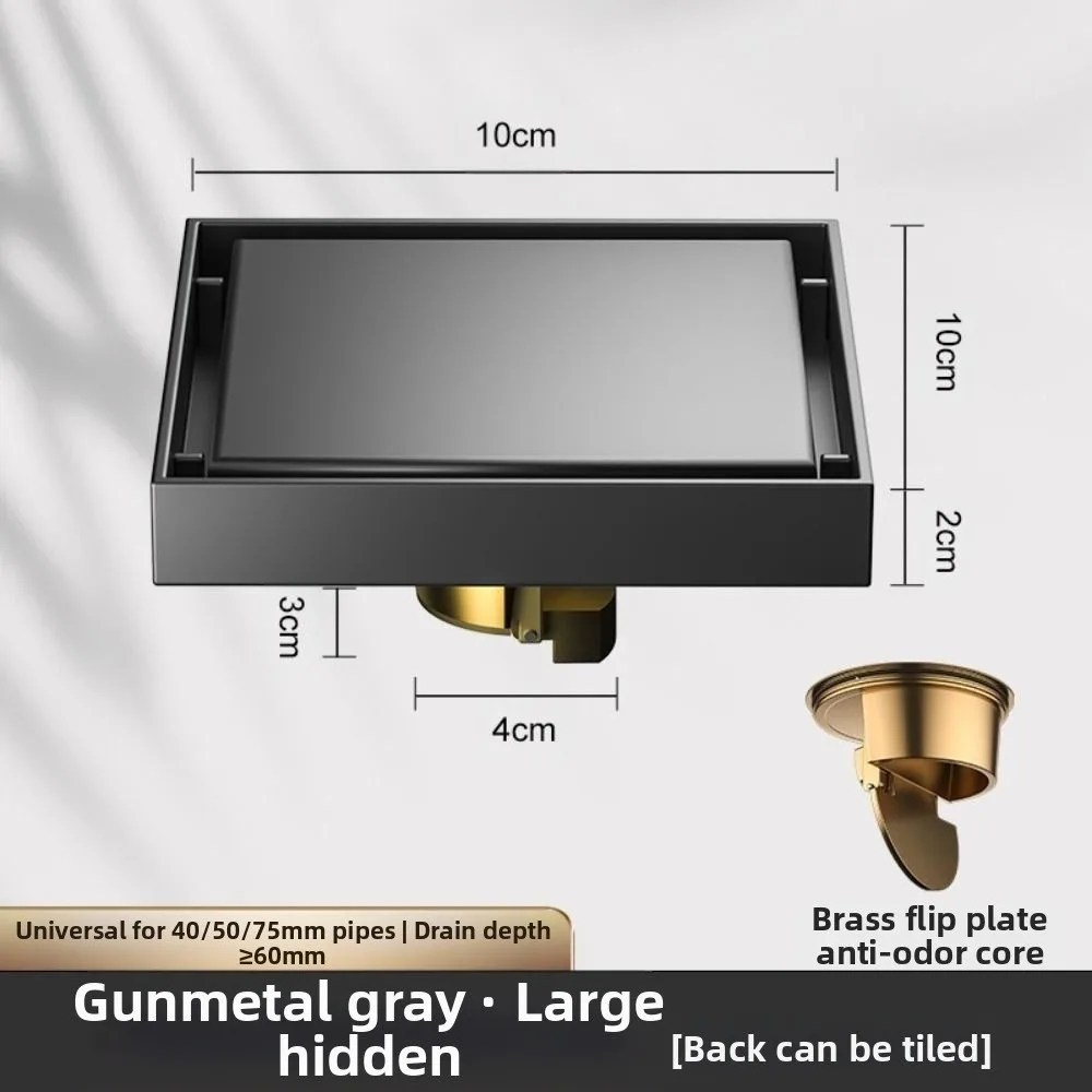 

Anti-Odor Stainless Steel Floor Drain Thickened Universal Shower Trap Filter All Copper Drain Core Prevent Backflow