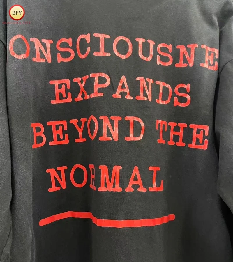 تي شيرت SAINT للرجال والنساء High Street 25AW وصل حديثًا تي شيرت عتيق بأكمام طويلة #4