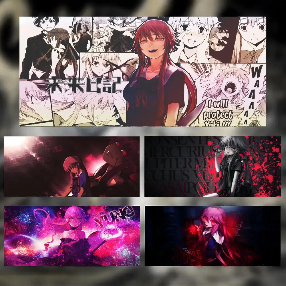 Dark Thrilling Anime F-Future Diary Mouse Pad Large Thick Desk Pad Stitched Edges Gaming Mouse Mat for PC