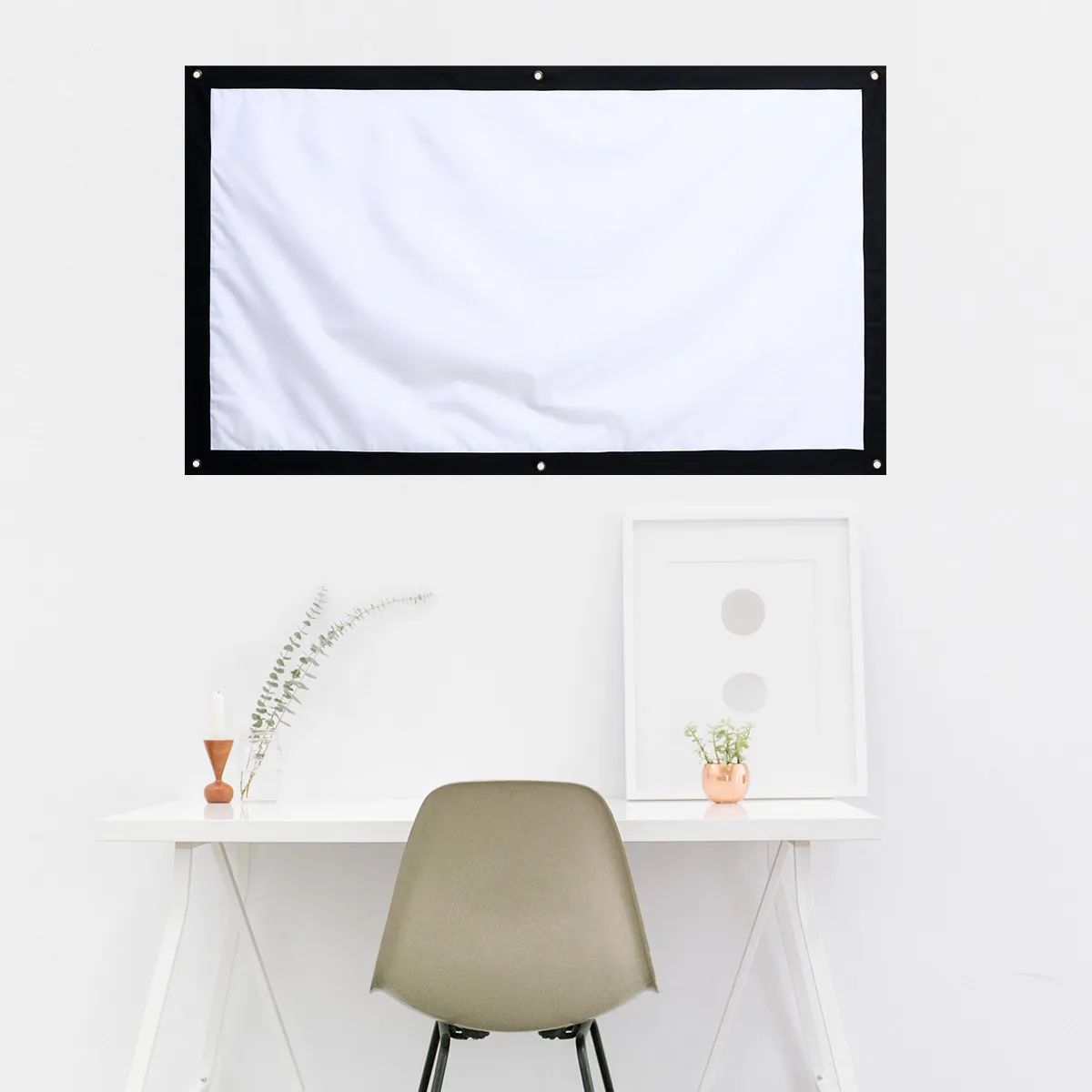 1Pcs Portable Folding Projection Screen Premium Non-Fade Material for Home Cinema Outdoor Movies Conferences Weddings Events