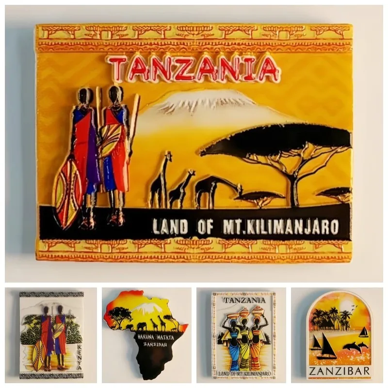 Tanzania Fridge Stickers Africa Travelling Souvenirs Zanzibar Kenya Kilimanjaro Fridge Magnets Home Decoration Wedding Gifts