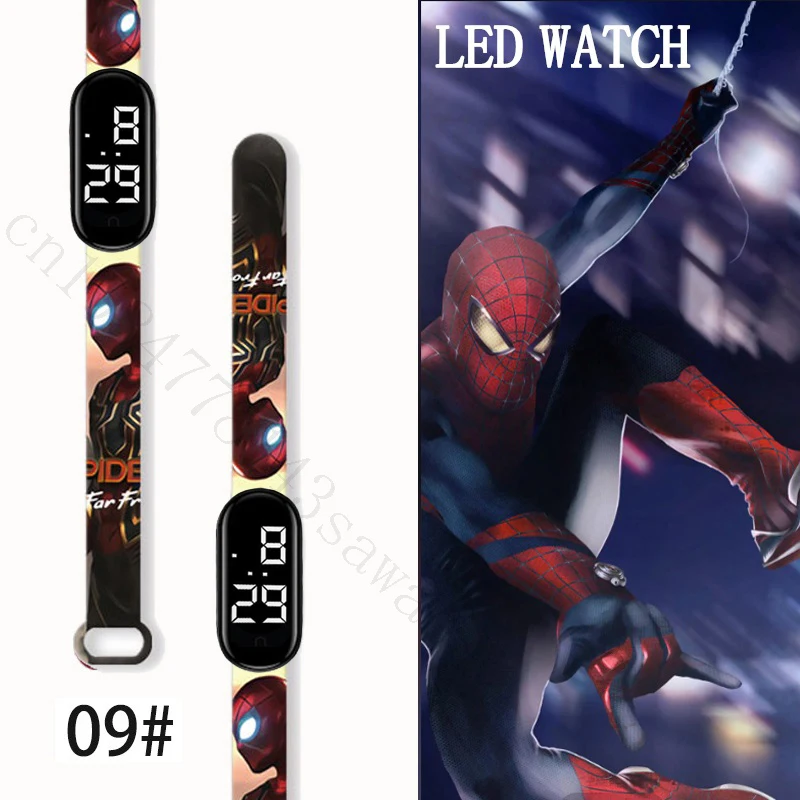 

MINISO Spiderman Kid's Watches Men Sport Wristband Bracelet Waterproof Children Digital Watch Boys LED Clock Gift