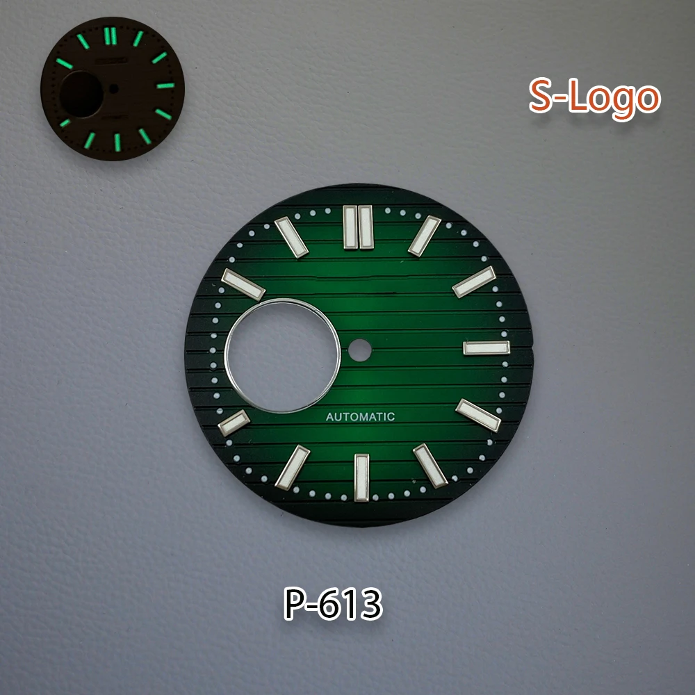 30,5mm S Logo NH38 Dial ahuecado loro Caracol Dial verde luminoso alta calidad reloj modificación accesorios herramientas de reparación ﻿