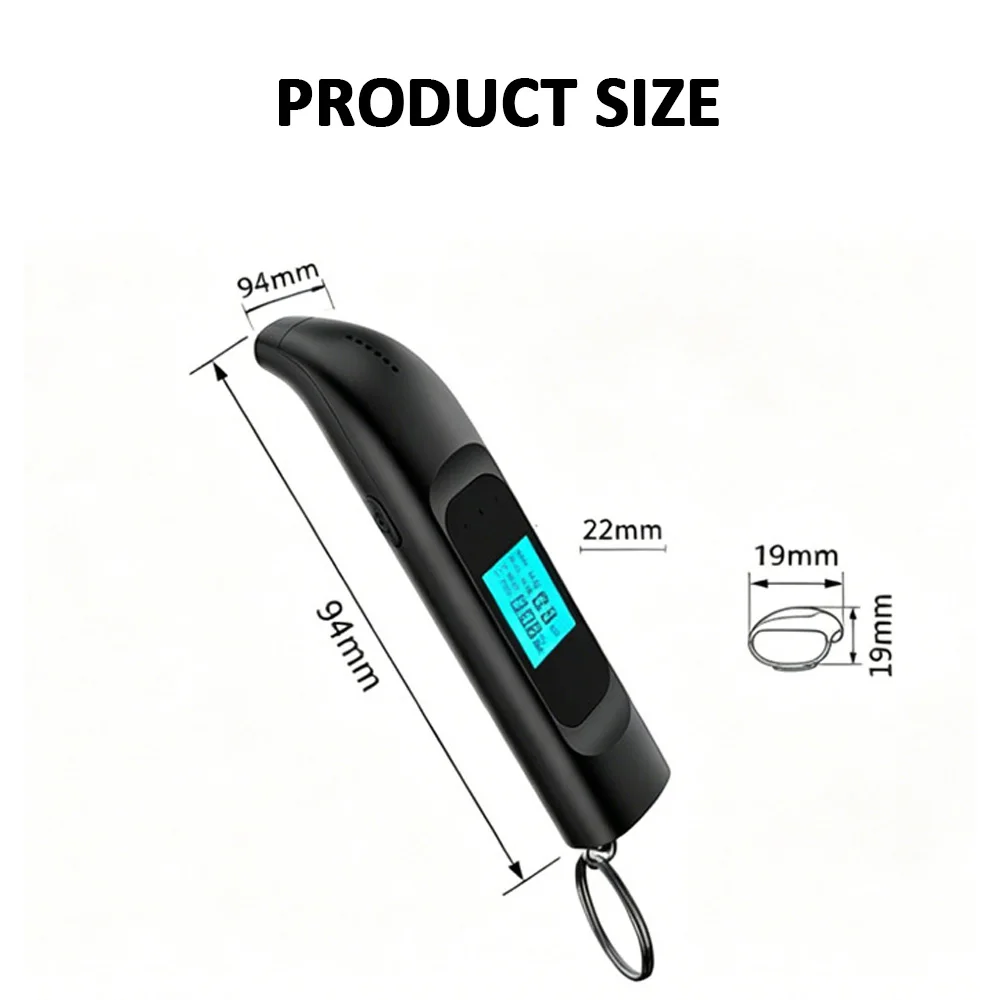 Portable Breathalyzer Professional Breath Alcohol Tester LCD Display Detector for Drunk Driving Car Electronics Alcohol Test