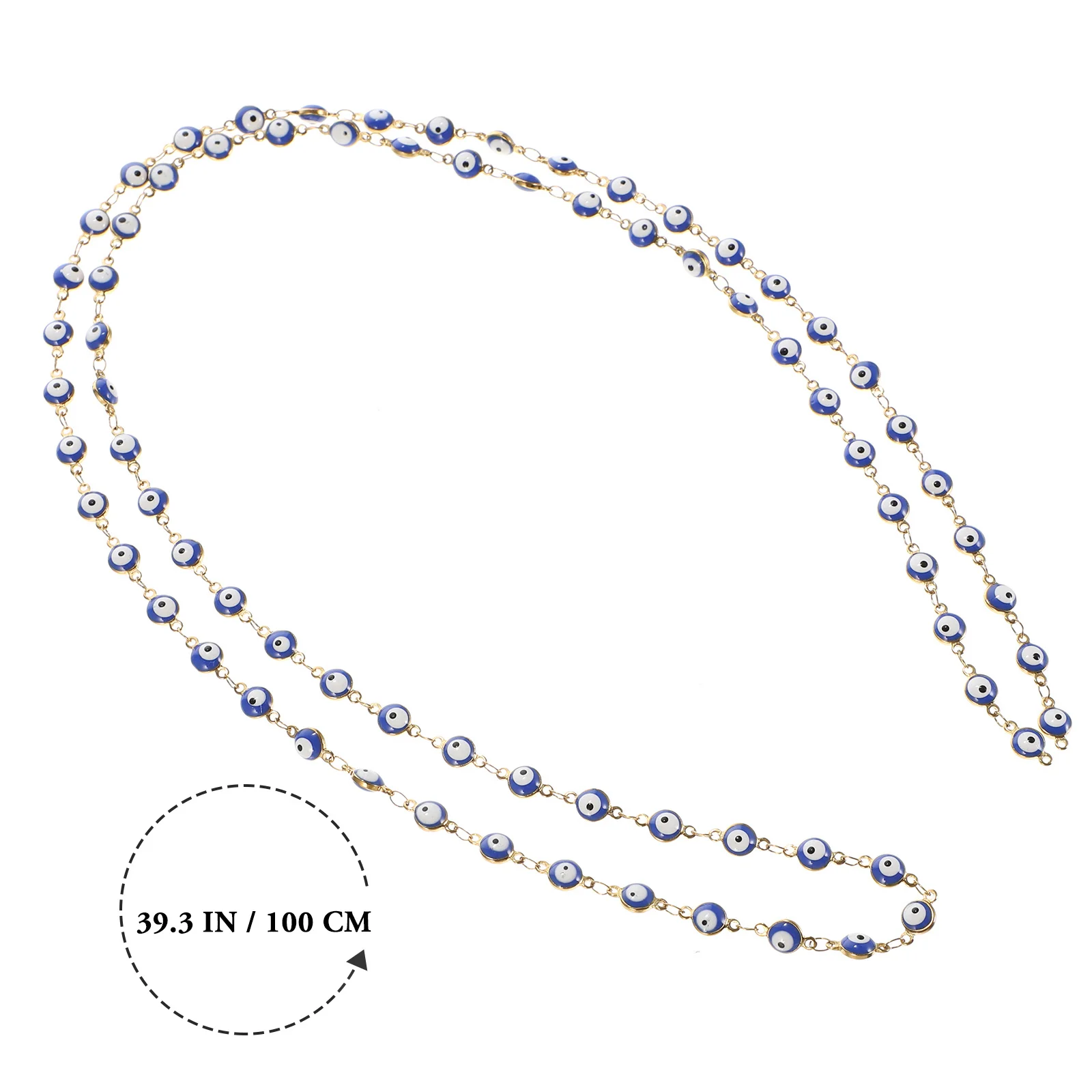 

Цепочка из нержавеющей стали с бусинами от сглаза длиной 1 м для изготовления ожерелья, соединительные цепи с бусинами, цепочка от сглаза