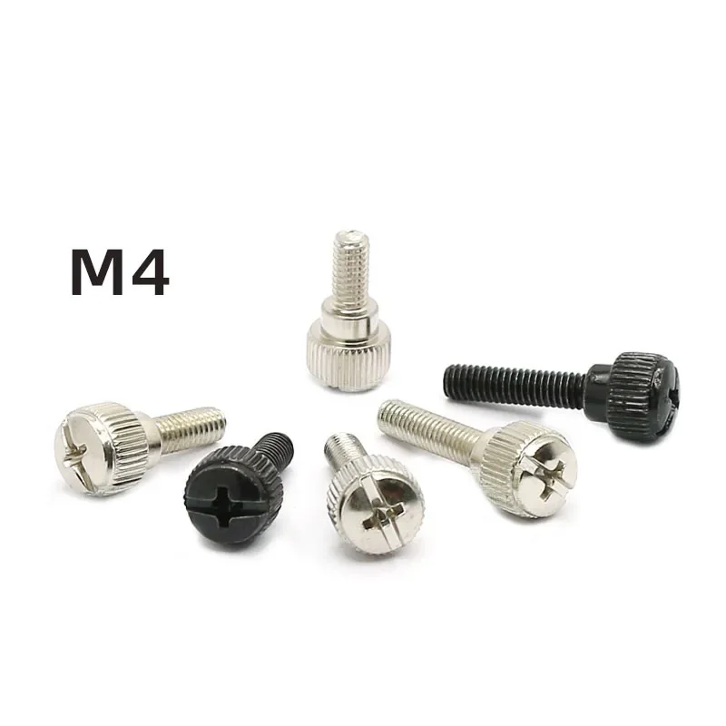 Carbon Steel Hand Tighten Knurled Head Screws M4 Phillips Thumb Screw Step Shoulder Micro Adjustment Decorative Fastener