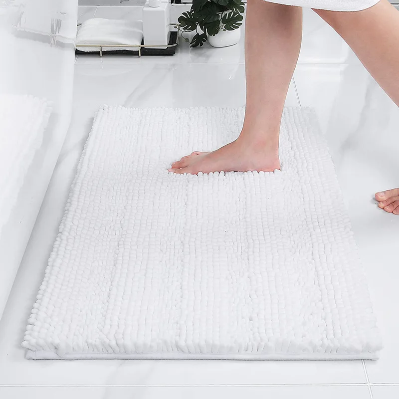 

Bathroom Non-slip Chenille Plush Absorbent Carpet Anti-slip Bathroom Carpet Soft Footrest Furniture Accessories Footplate