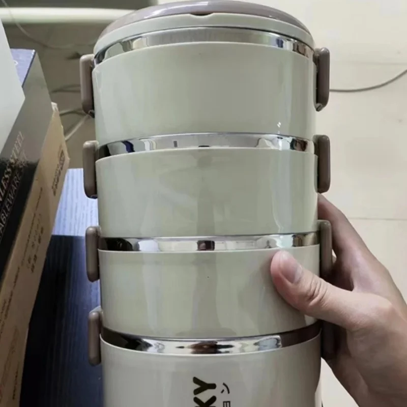 

LUSQI Four-Story Large Capacity Stainless Steel Insulated Lunch Box Portable Lunch Box For Students And Office Workers